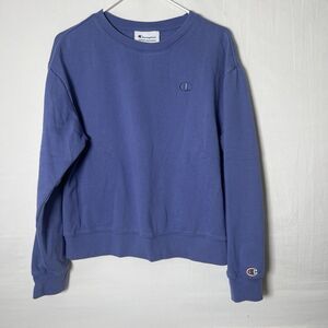 Champion Athletic Wear Crew Neck Sweatshirt Womens Purple Long Sleeve Cropped M